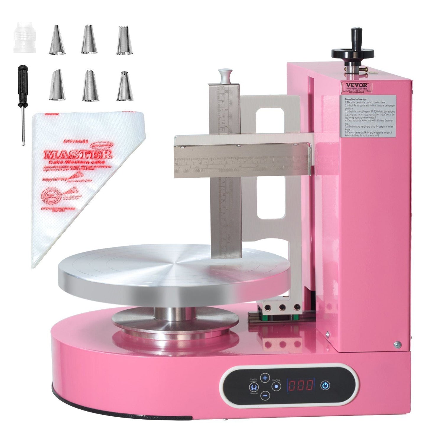 Cake Decorating Machine Cake Frosting Spreading for 4" to 12" Cake Pink