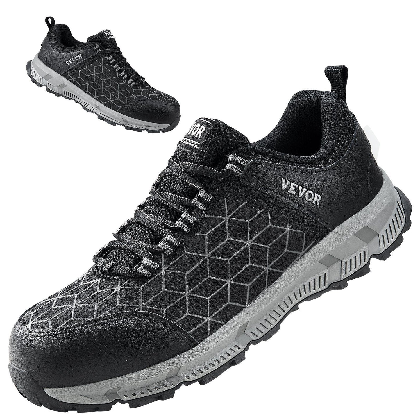 Steel Toe Shoes for Men US Size 12 Wide Athletic Work Shoe Sneakers Black