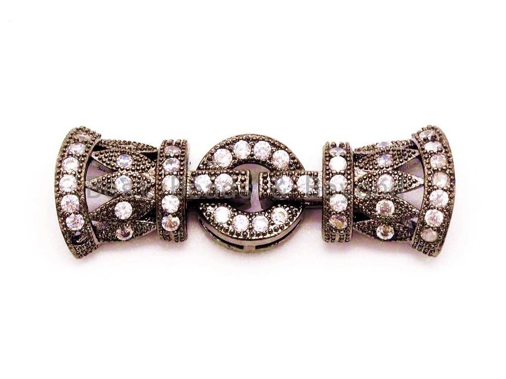 CZ Clear Micro Paved Fold Over Buckle Clasp/Buckle Interlock