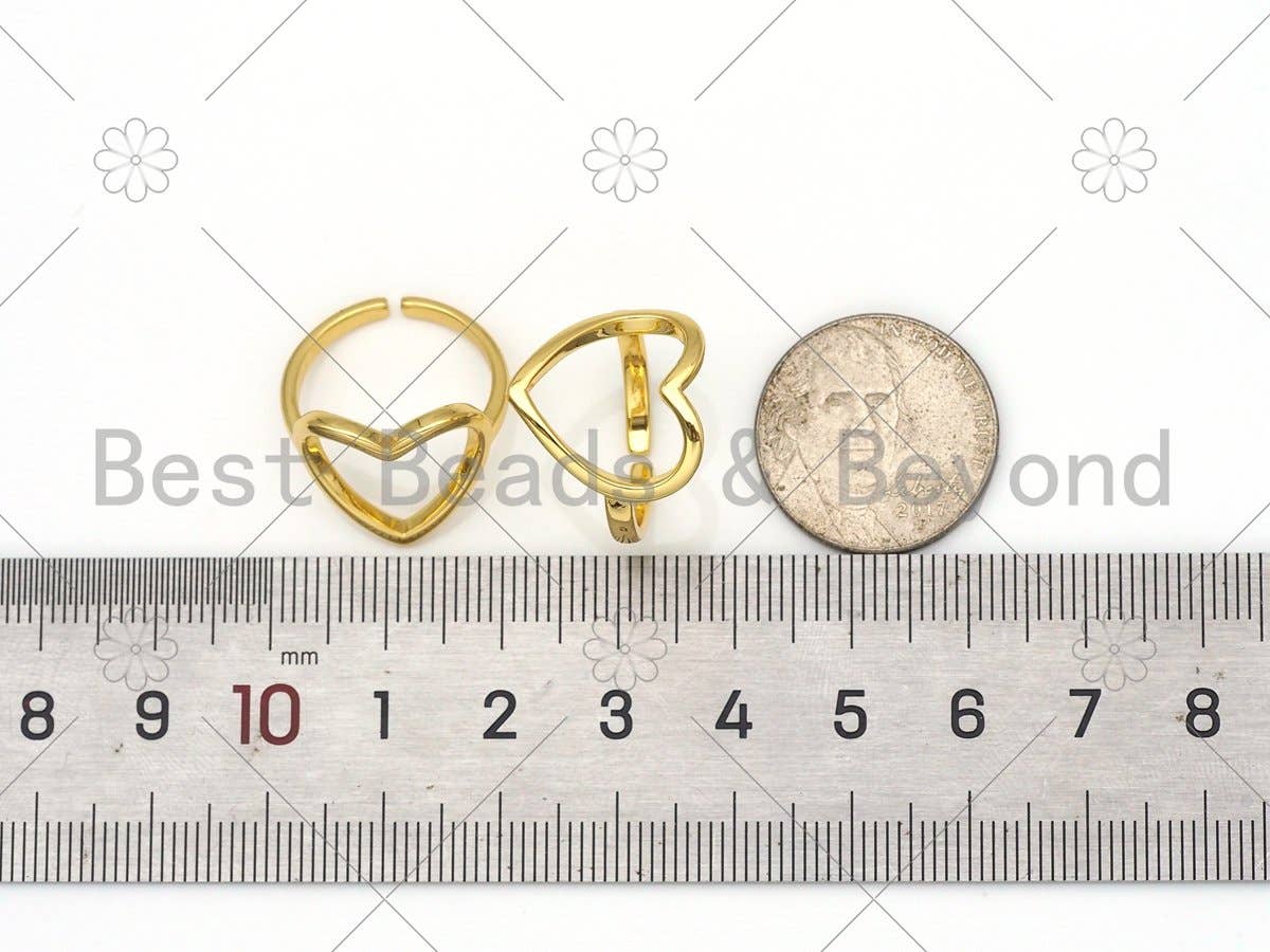 Heart Frame Shape Adjustable Ring, Sku#JL51