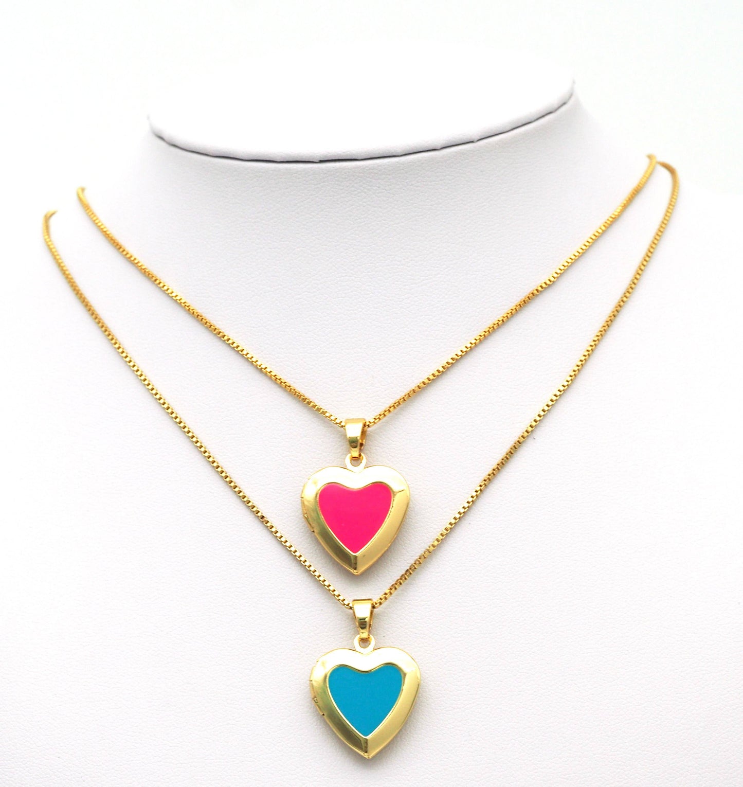Lockets Enamel Heart Shape Pendant, Sku#FH186