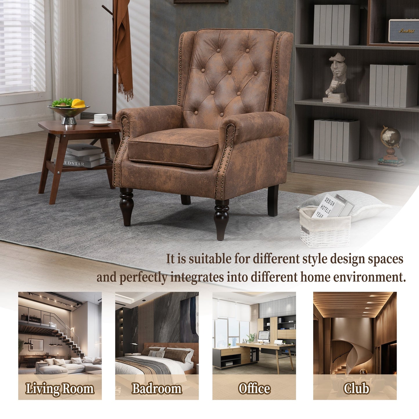 Wood Frame Armchair - Modern Accent Chair