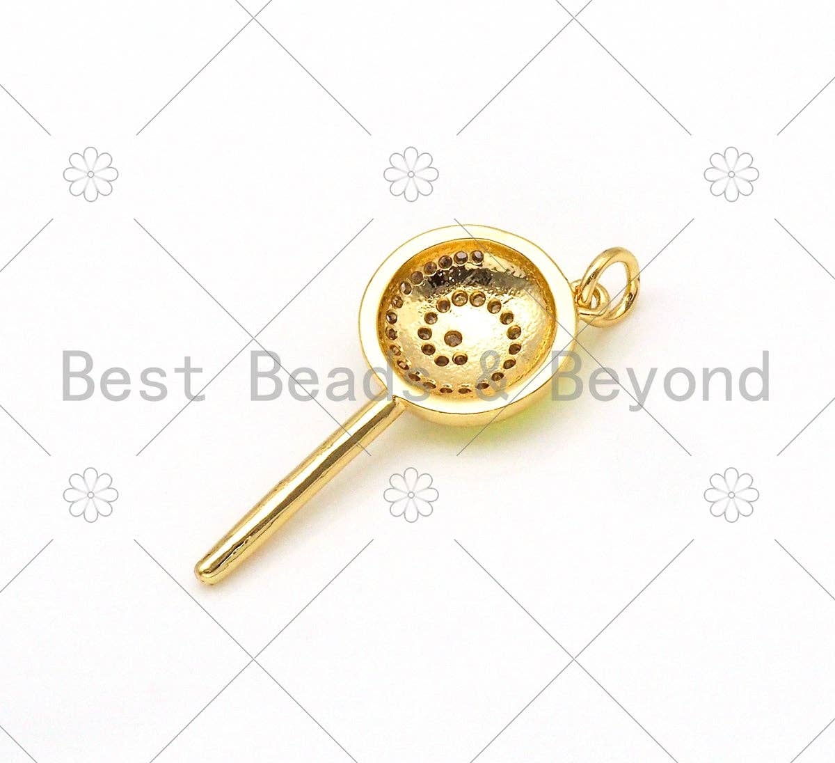 Enamel Colorful Lollipop Shape Pendant,18K Gold Filled CZ Micro Pave Lollipop Charm,Enamel Pendant,Enamel Jewelry,13x30mm,sku#L588