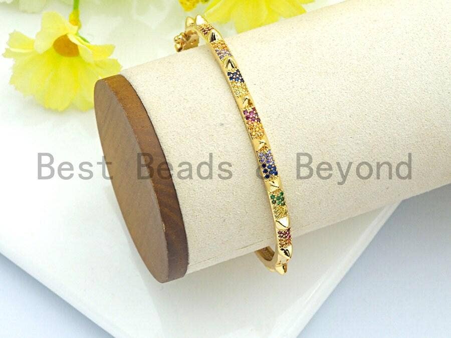 CZ Thin Stud Buckle Bracelet,Sku#X39