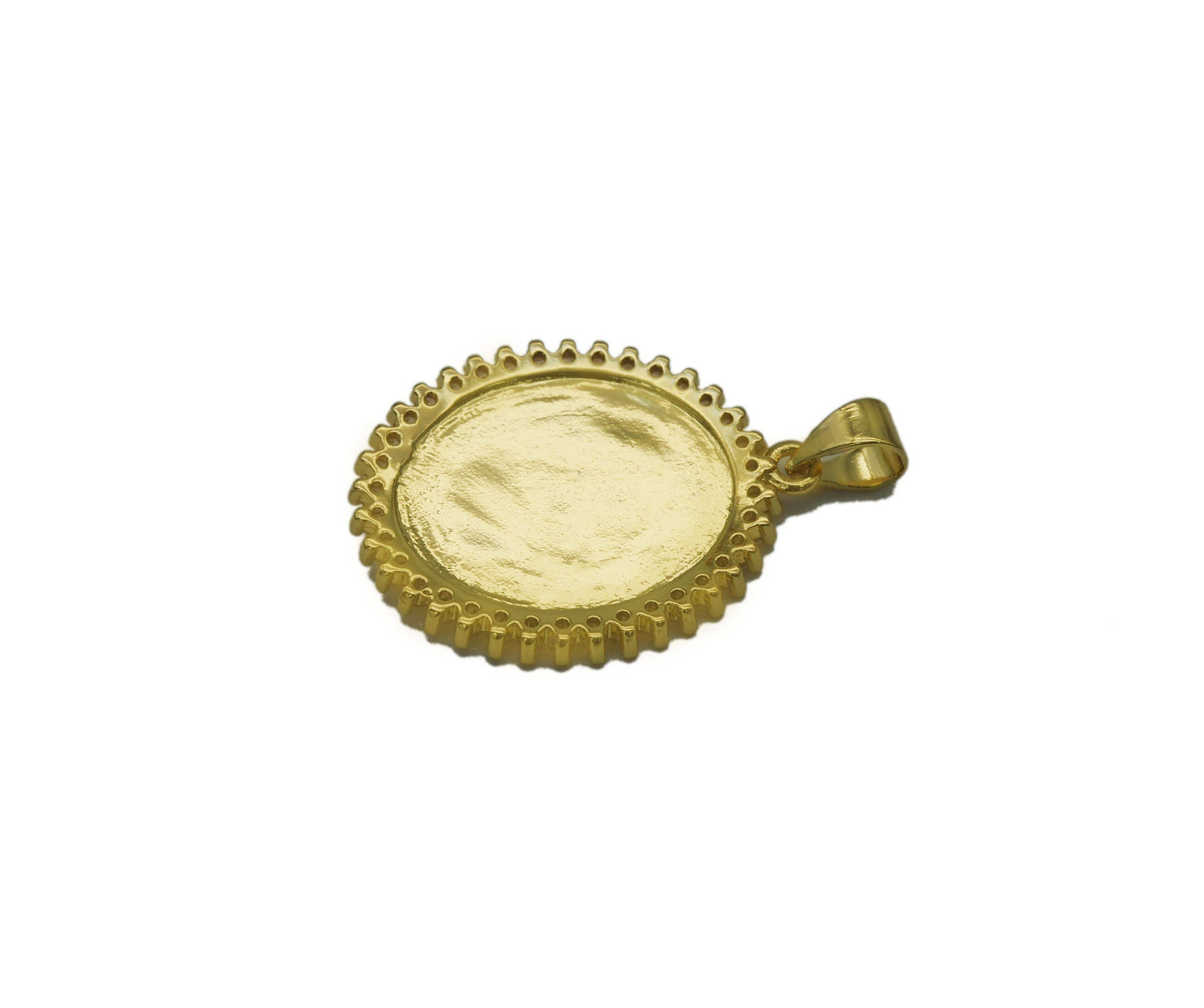 CZ Virgin Mary On Oval Charm, Sku#LK649