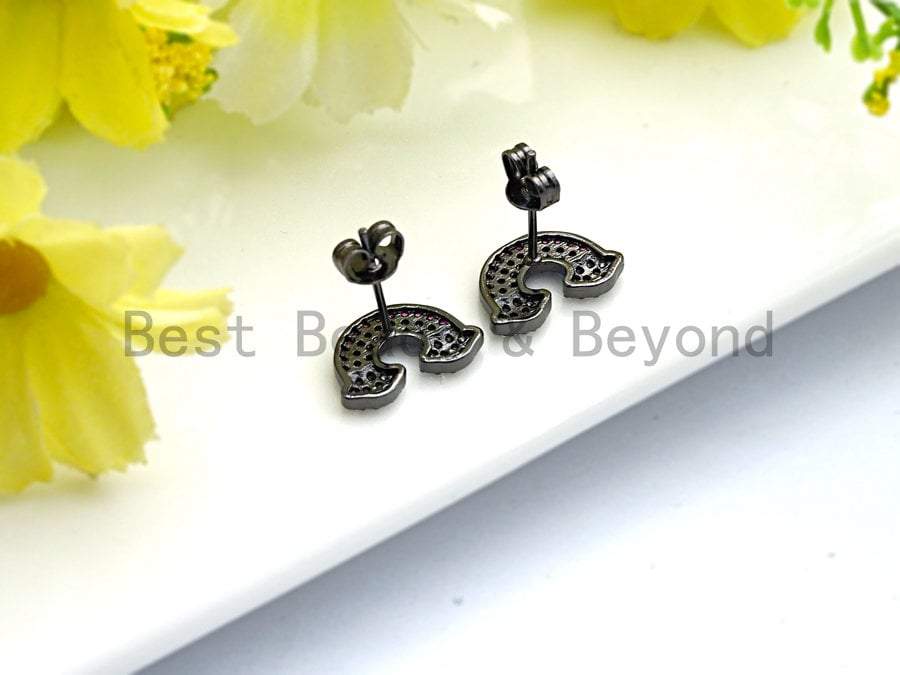 CZ Rainbow Shape Earrings, Sku#J90