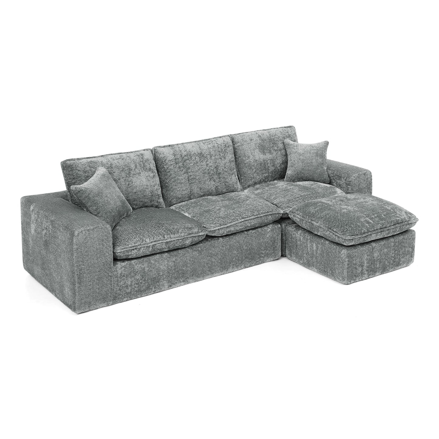 107'' Modern Boucle Sectional Sofa with Reversible Chaise