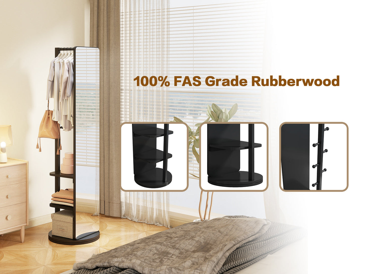 360° Rotating Multifunctional Full Length Mirror