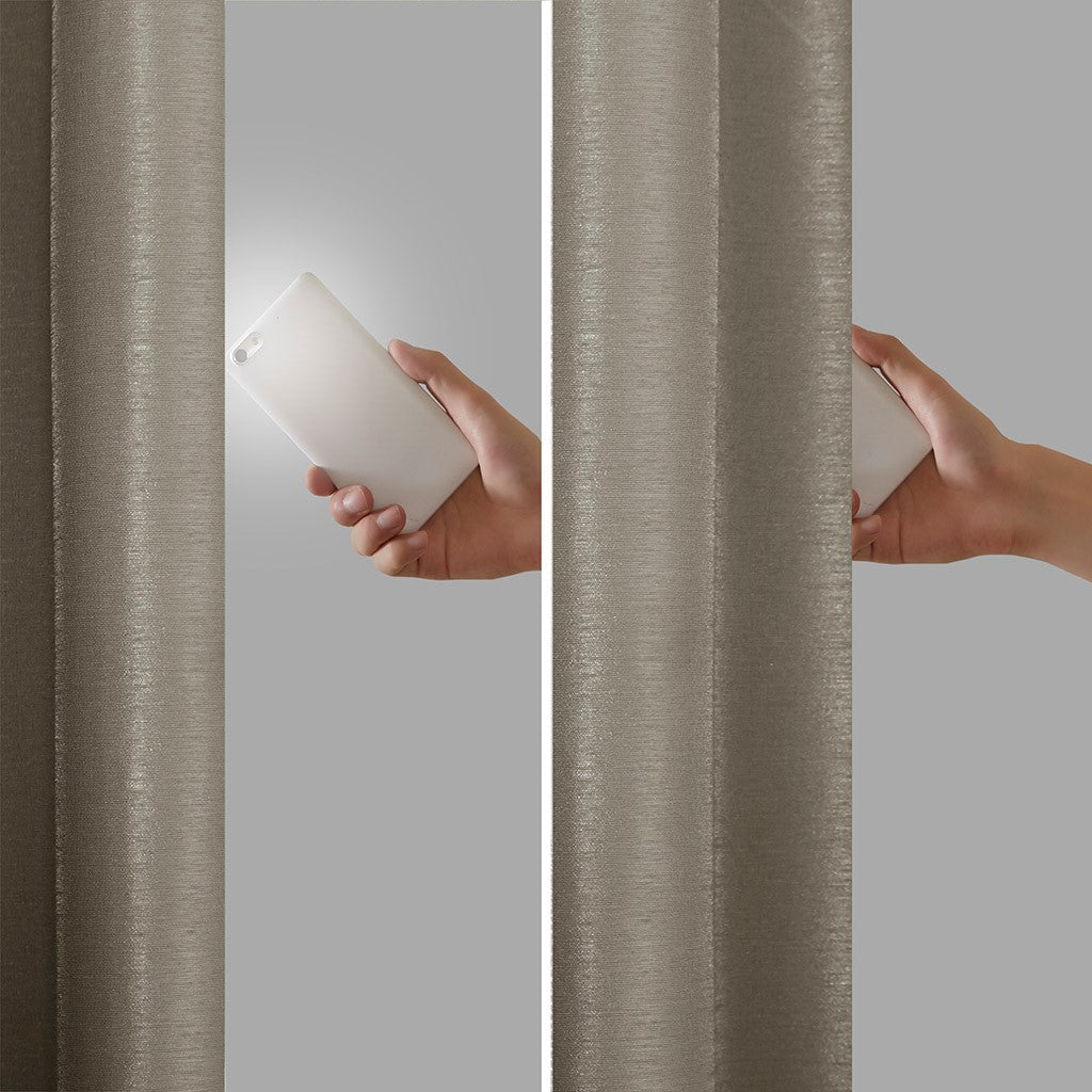 Twist Tab Total Blackout Window Curtain Panel Pewter 50x95"