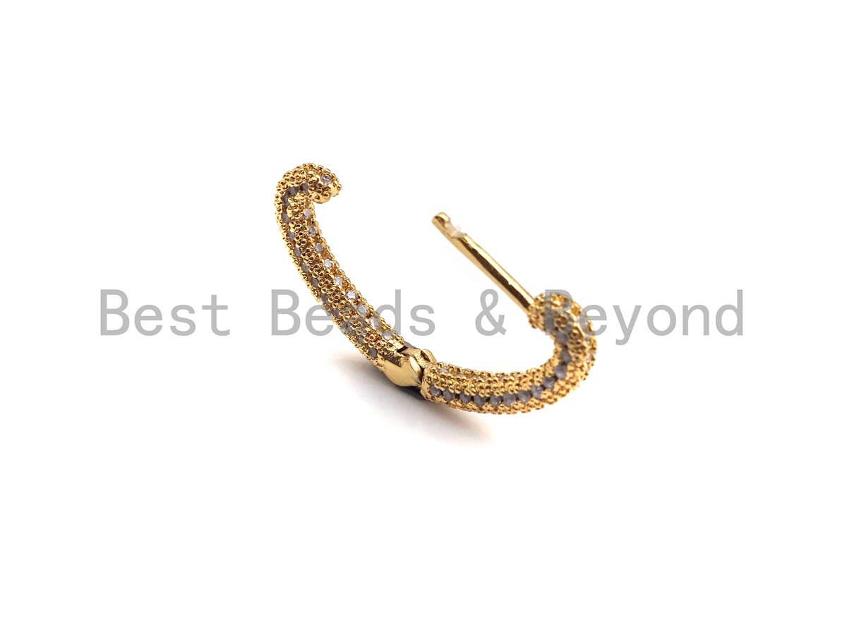 CZ Heart Shape Huggie Earrings, Sku#J283