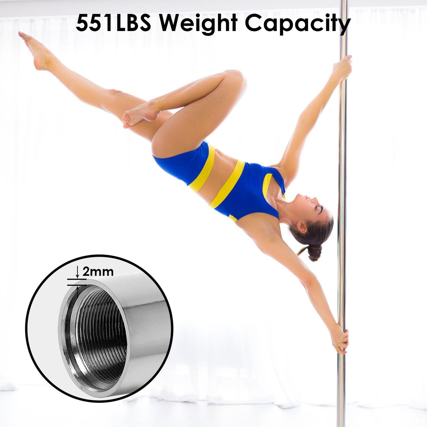 Stripper Dance Pole: Spinning & Static Modes