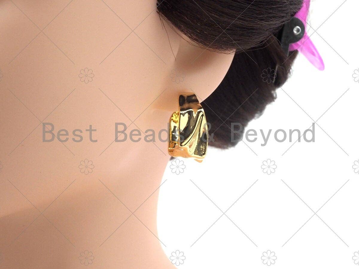Textured Twisted Hoop Earrings, Bold Gold Hoop Earrings, Chunky Earrings, Statement Hoops, Gold Hoops Earring, Minimal earrings,sku#EF06