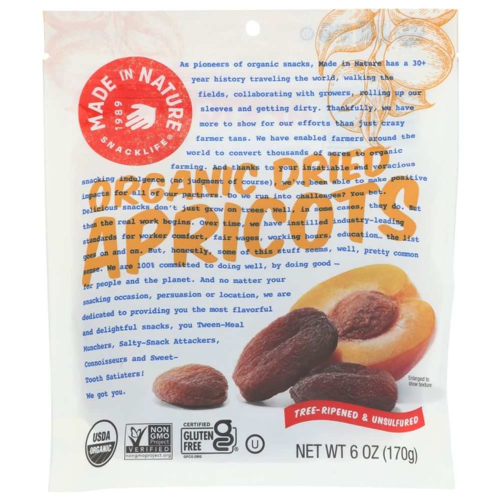 MADE IN NATURE: Dried Apricots, 6 oz