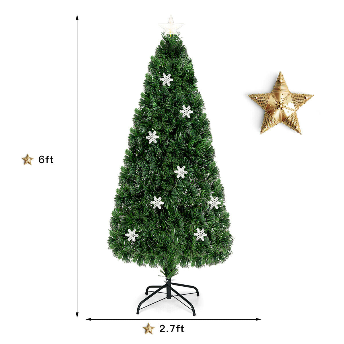 LED Optic Artificial Christmas Tree with Snowflakes