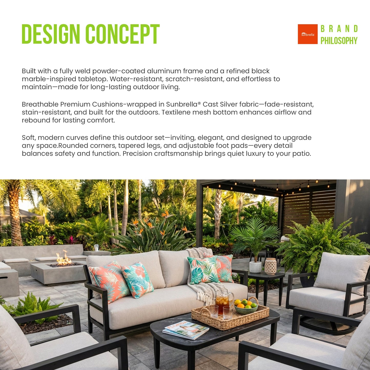 Modern Outdoor Elegance Arc 23.6'' Side Table