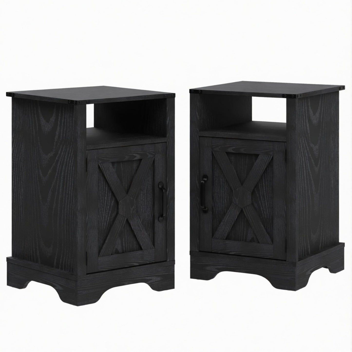Set of 2 White Nightstands