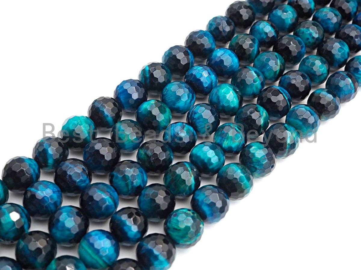 High Quality Natural Round Faceted Tiger Eye Round Beads,SKU#UA35