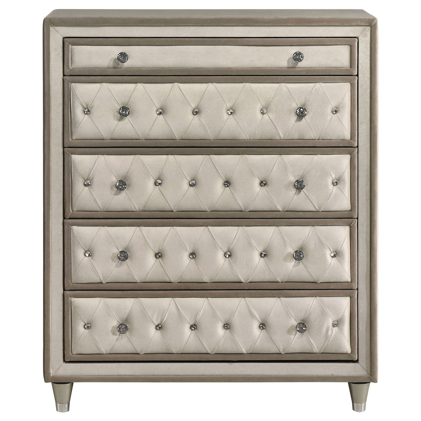 Antonella 5-drawer Bedroom Chest Ivory and Camel