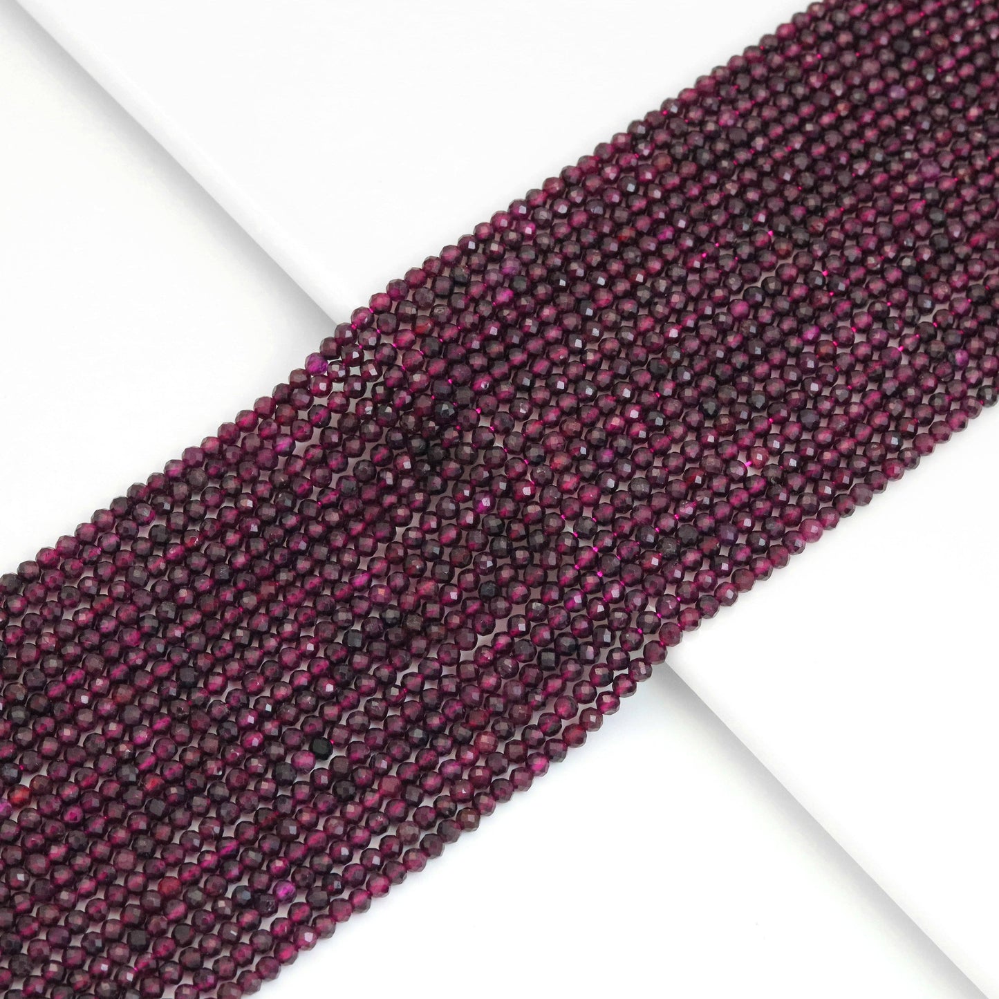 Genuine Garnet Round Faceted Beads, Sku#U1906