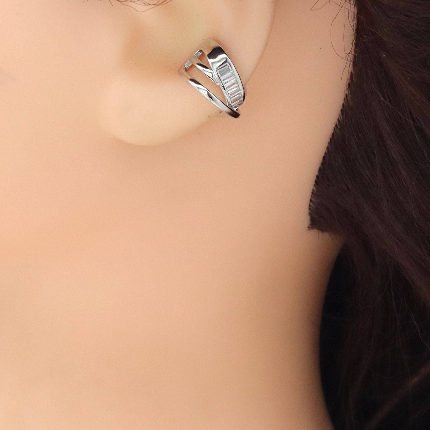 Gold Baguette CZ ear cuff, Sku#LX712