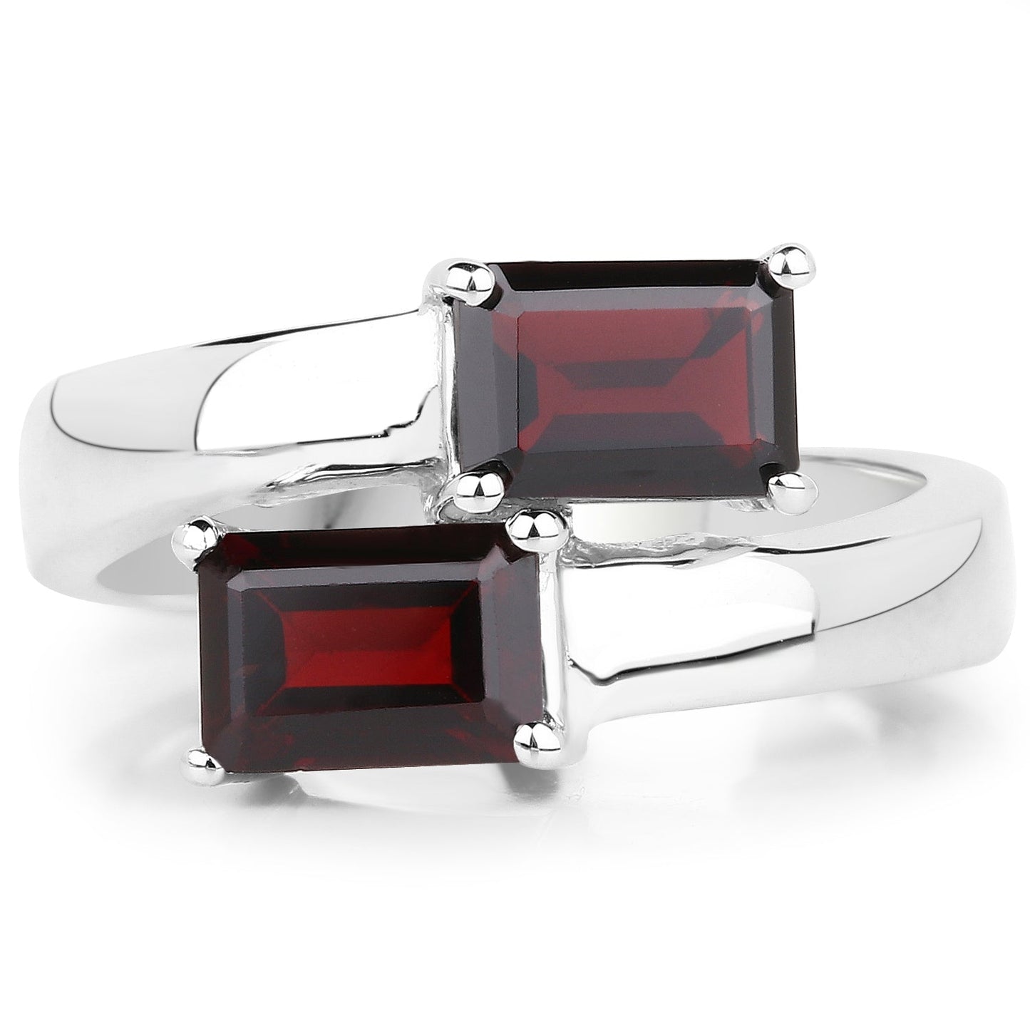 2.40 Carat Genuine  Garnet .925 Sterling Silver Ring