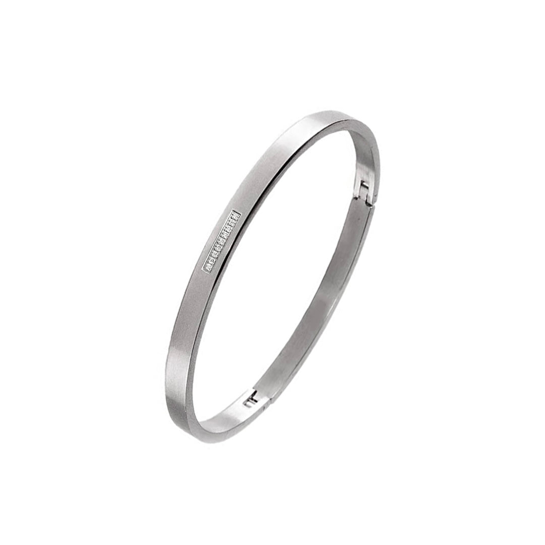 BG309W B.Tiff 9-Stone Pave Bangle Bracelet