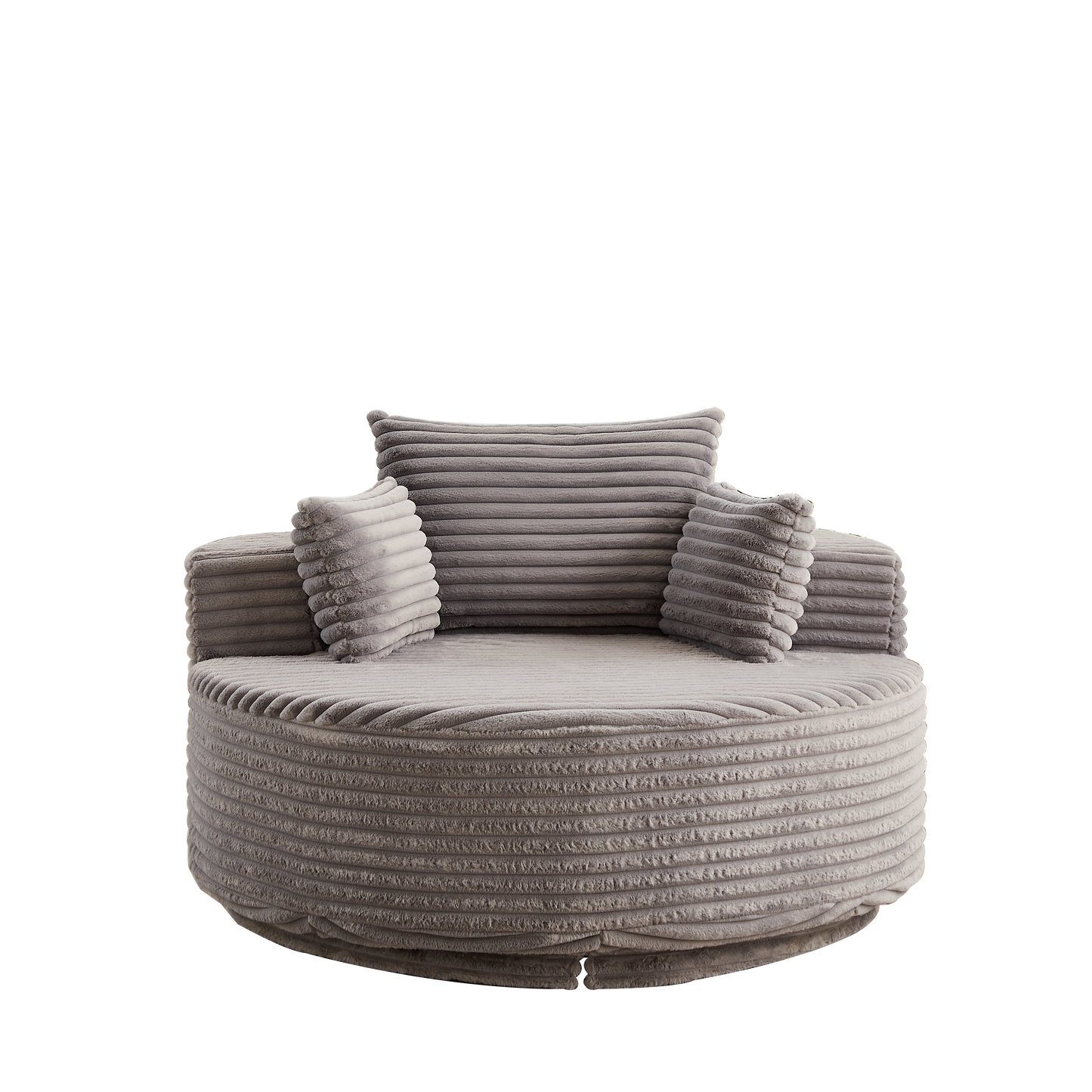 55'' Corduroy Foam Single Swivel Chair