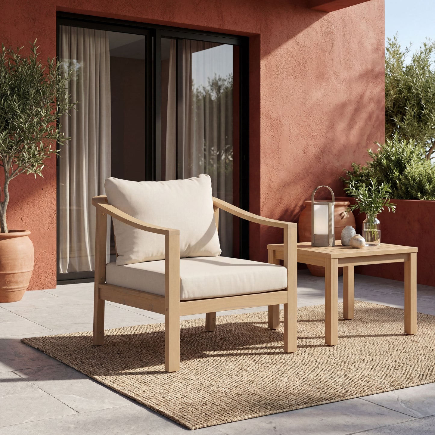 Acacia Wood Patio Furniture Club Chair