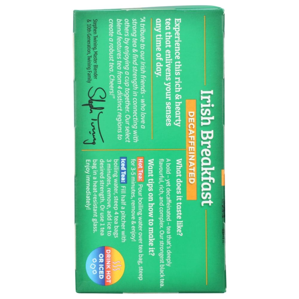 TWINING TEA: Irish Breakfast Decaf Tea, 20 bg