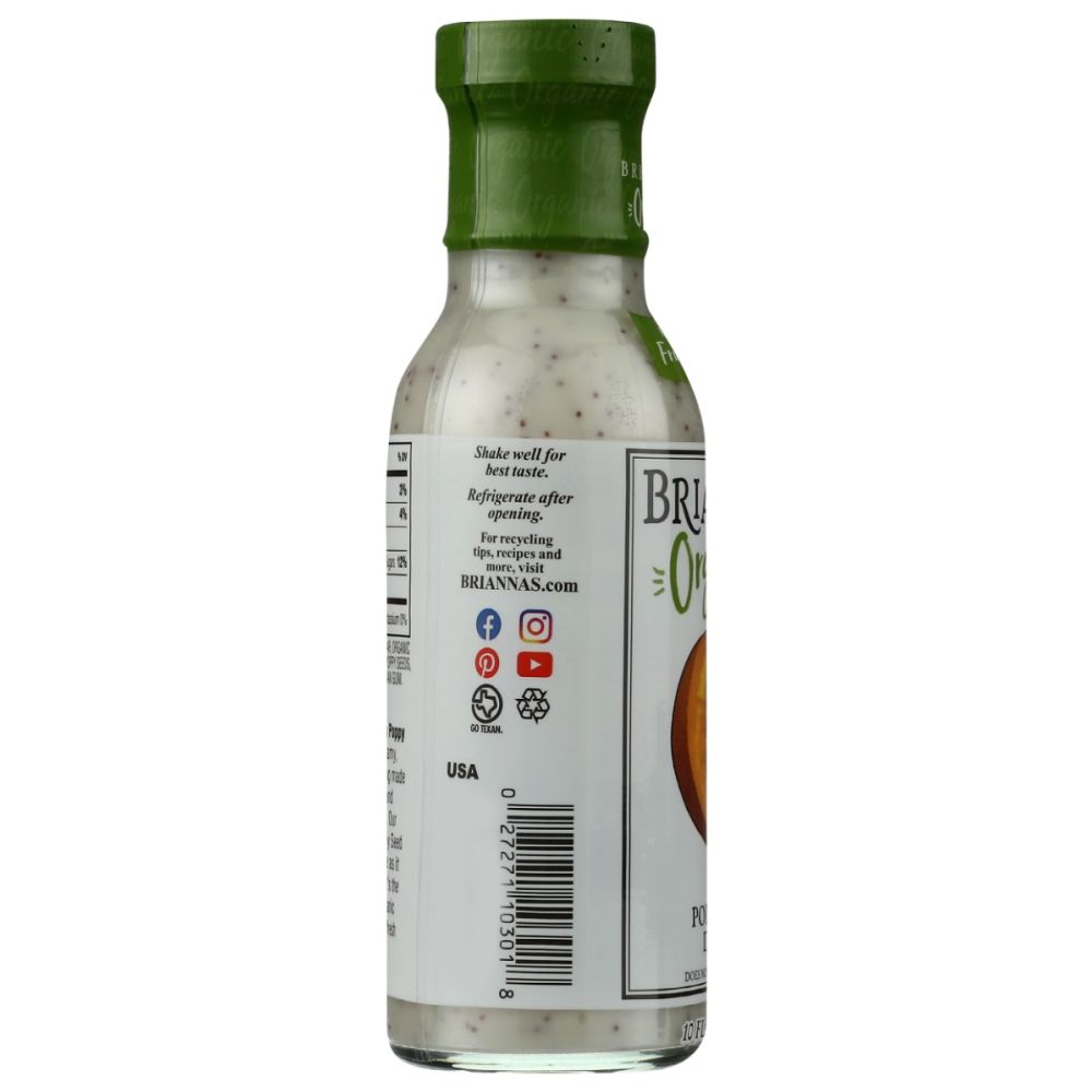 BRIANNAS: Organic Rich Poppy Seed Dressing, 10 oz