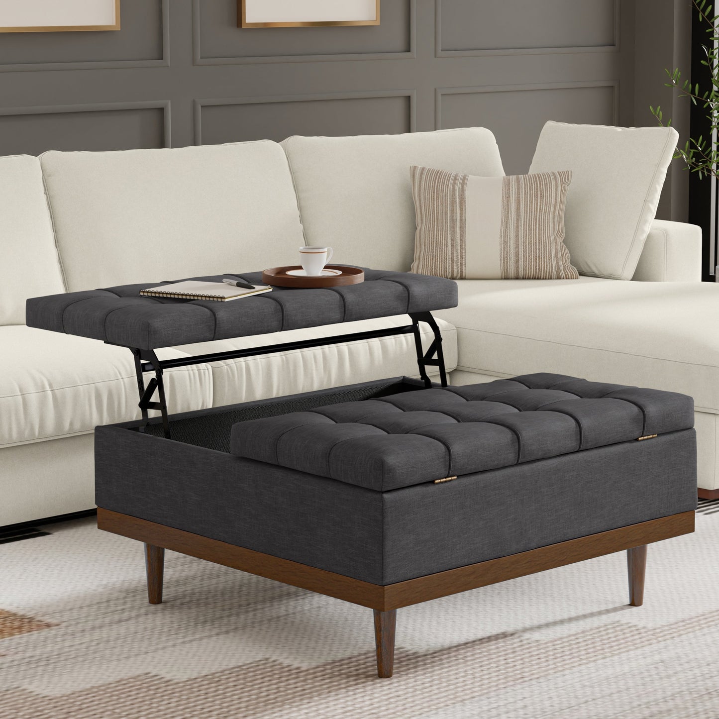 Mariah Lift Top Table Storage Ottoman