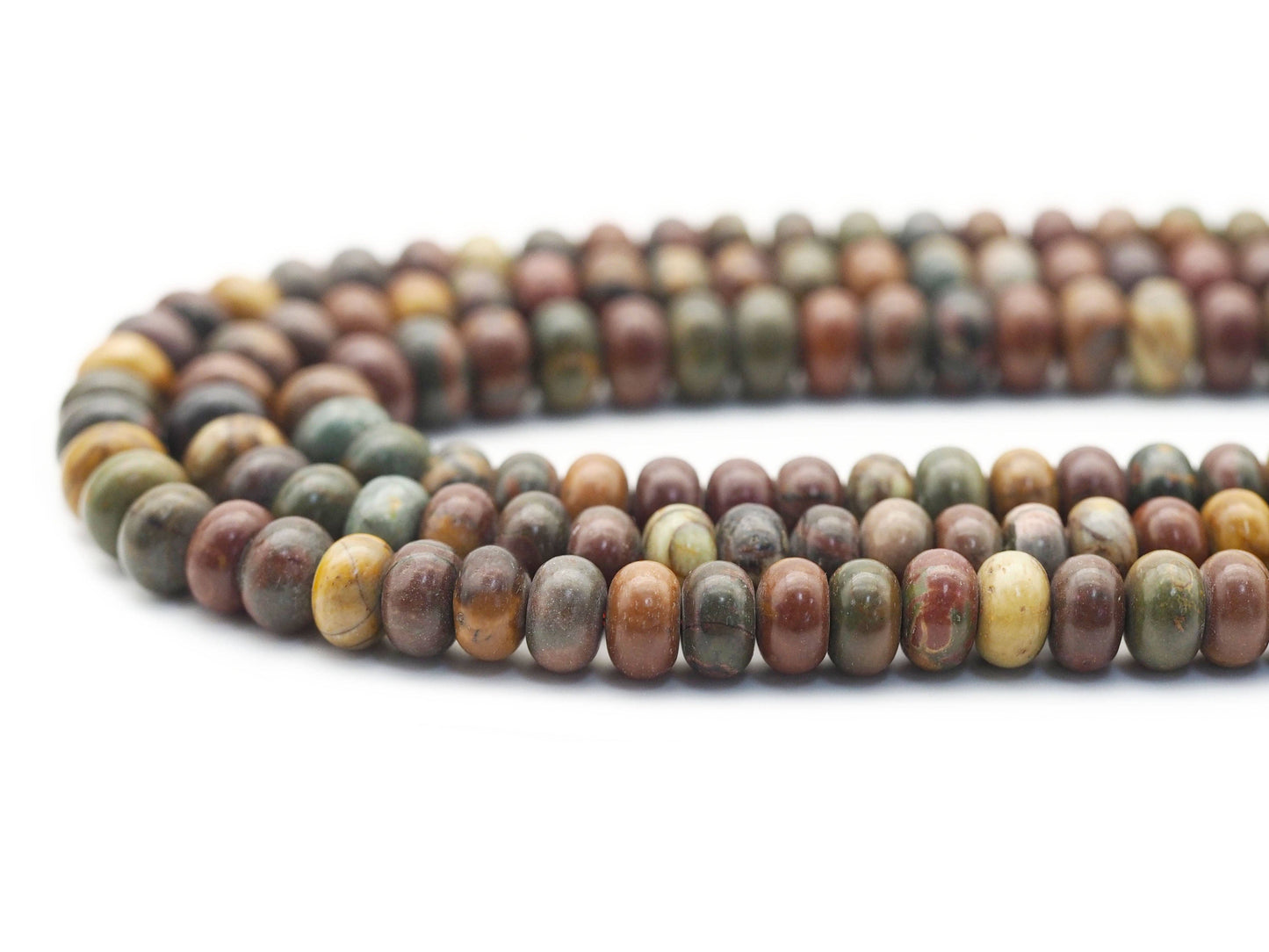 Picasso Jasper Rondelle Smooth Beads, 5x8mm/4x6mm, Sku#U1416