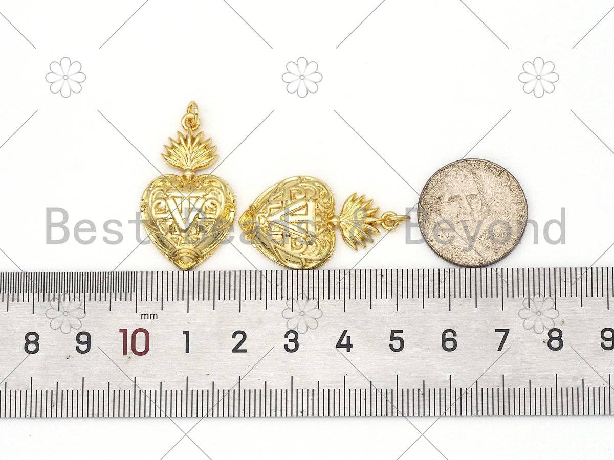 Gold Filled Fancy Heart Pendant/Charm, Heart Pendant, Madeline jewelry, 18x31mm,Sku#L609