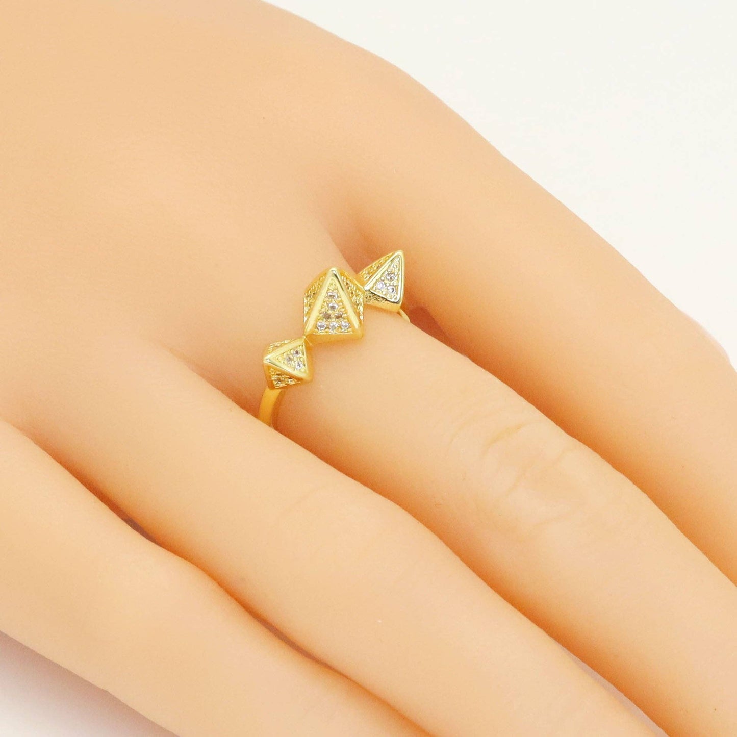 Clear CZ Spike Adjustable Ring, Sku#LK931