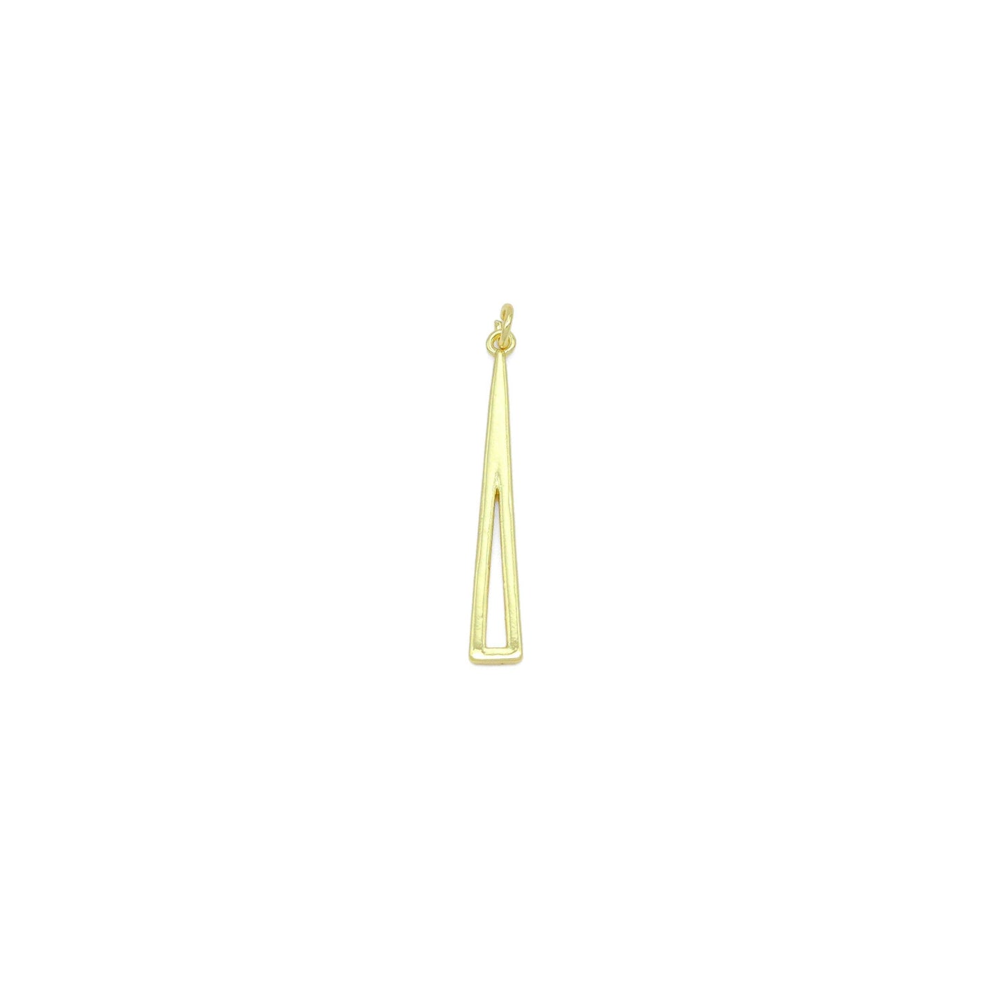 Gold Triangle Shape Charm Pendant, Sku#LK1045