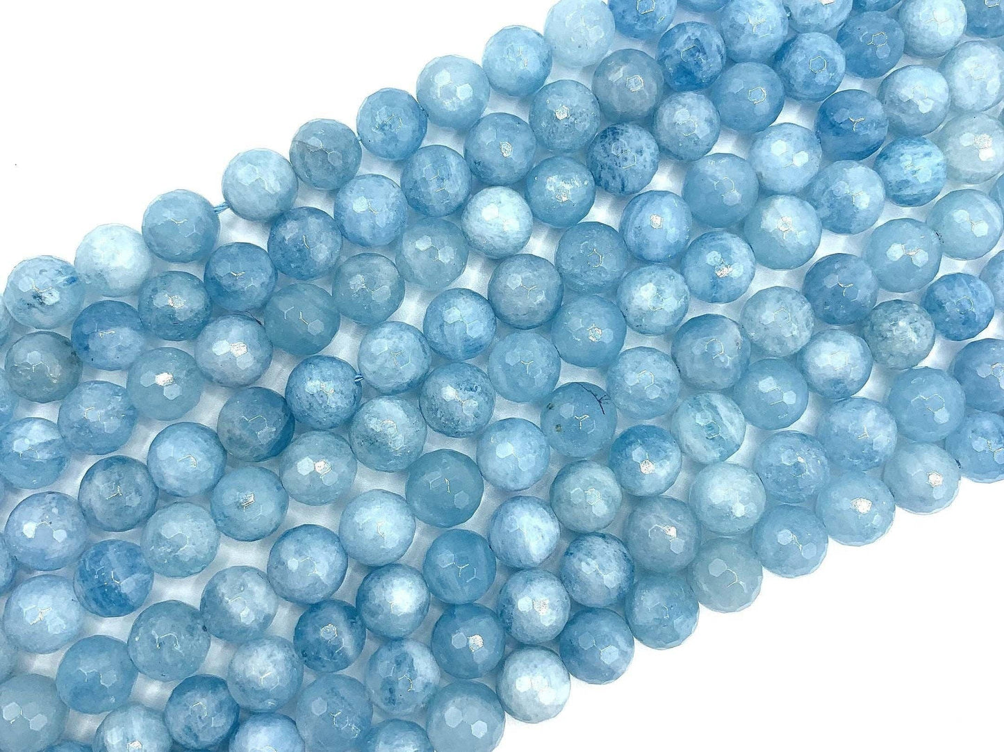 High Quality Genuine Aquamarine Faceted Round Beads, SKU#U1213
