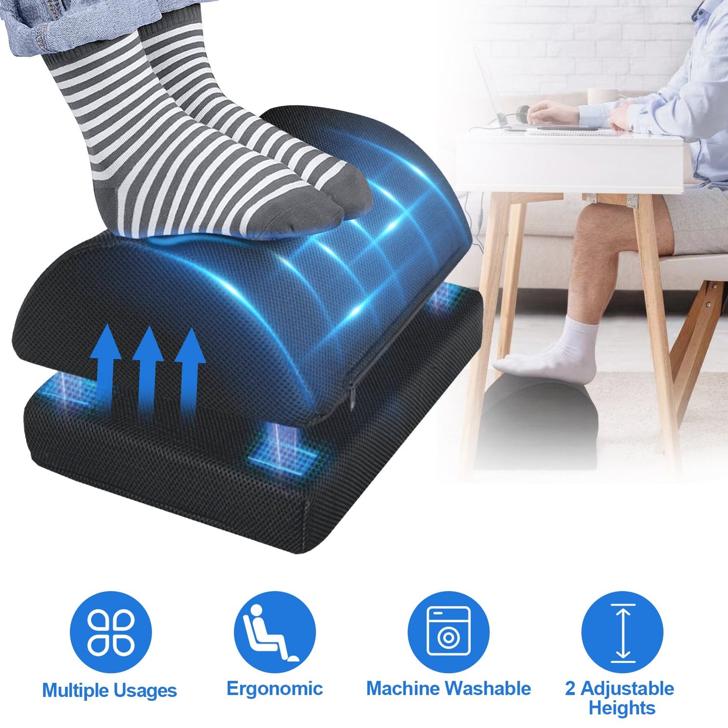 Under Desk Ergonomic Footrest for Home Office