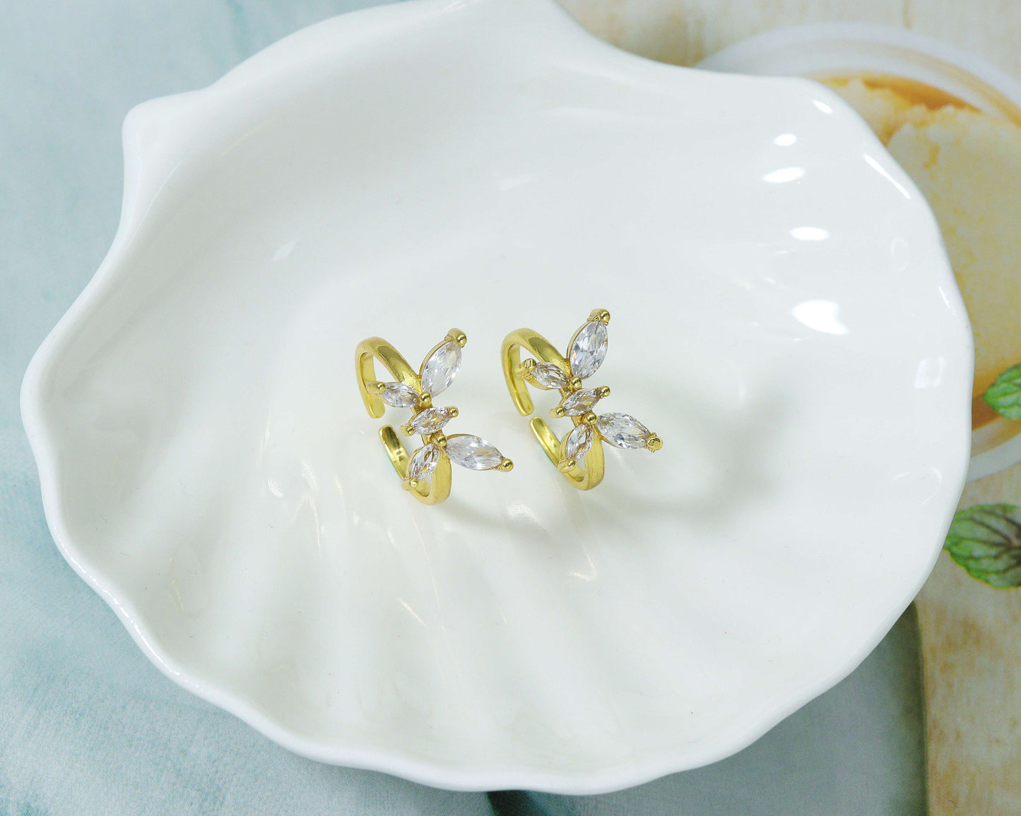 CZ Butterfly Adjustable Ring, Sku#JL99
