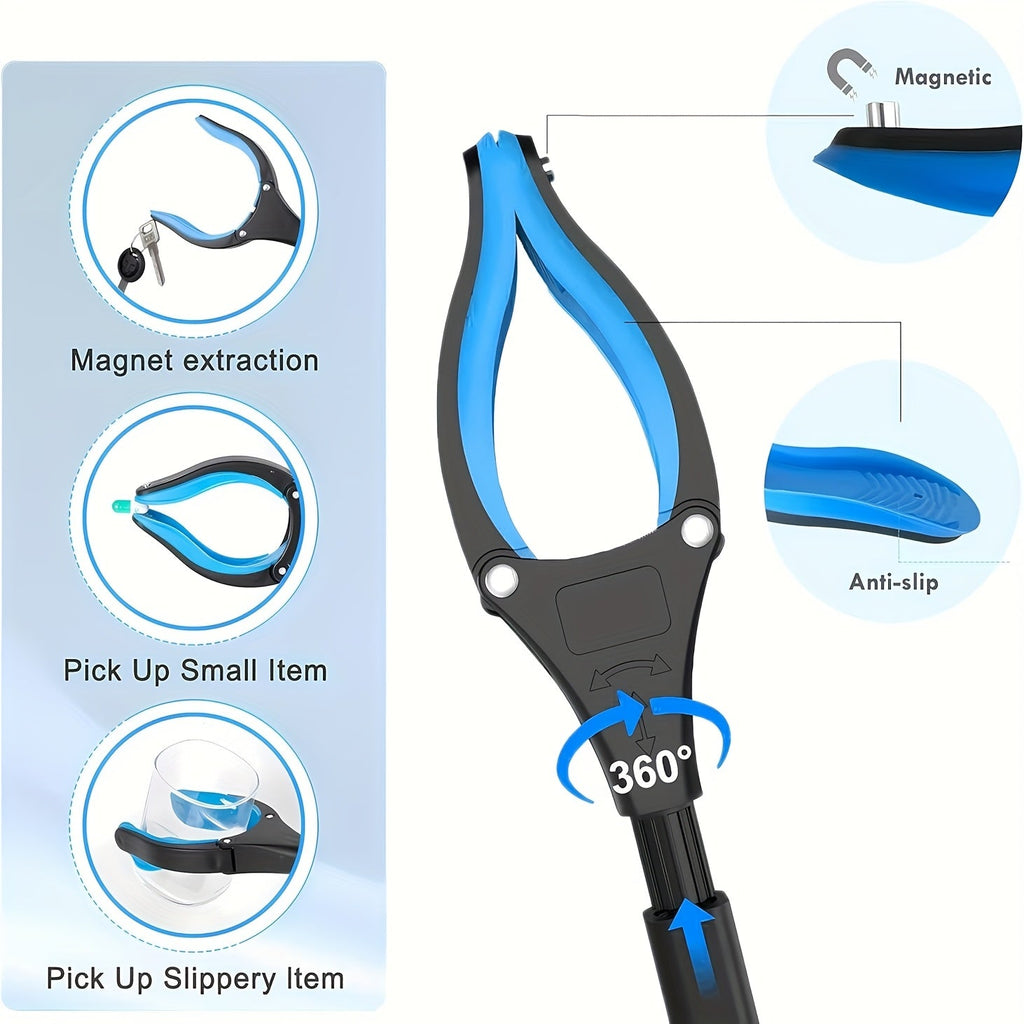 Pince de ramassage pliable en acier robuste – 81 cm avec aimant et poignée antidérapante