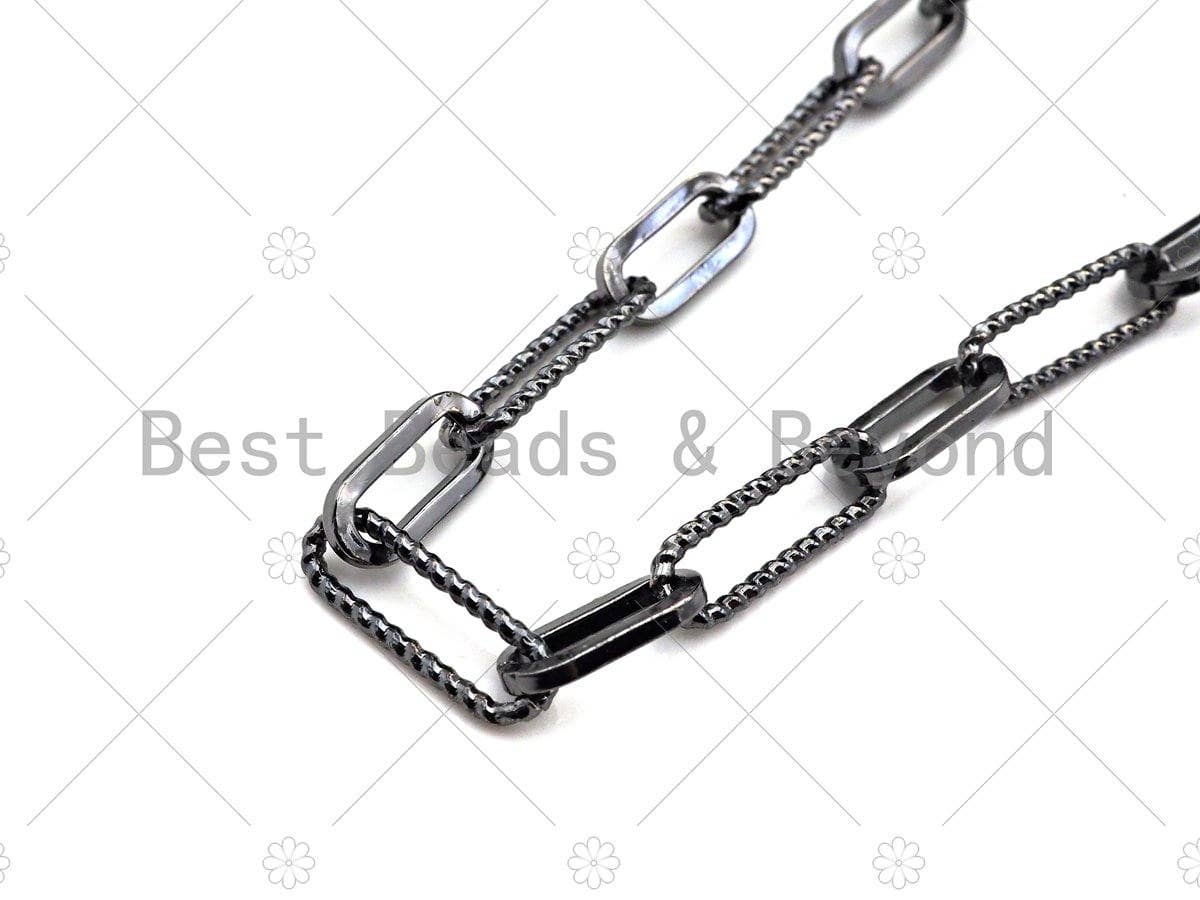 Mixed Paperclip Chain by yard, Fancy Paper clip chain, sku#M356
