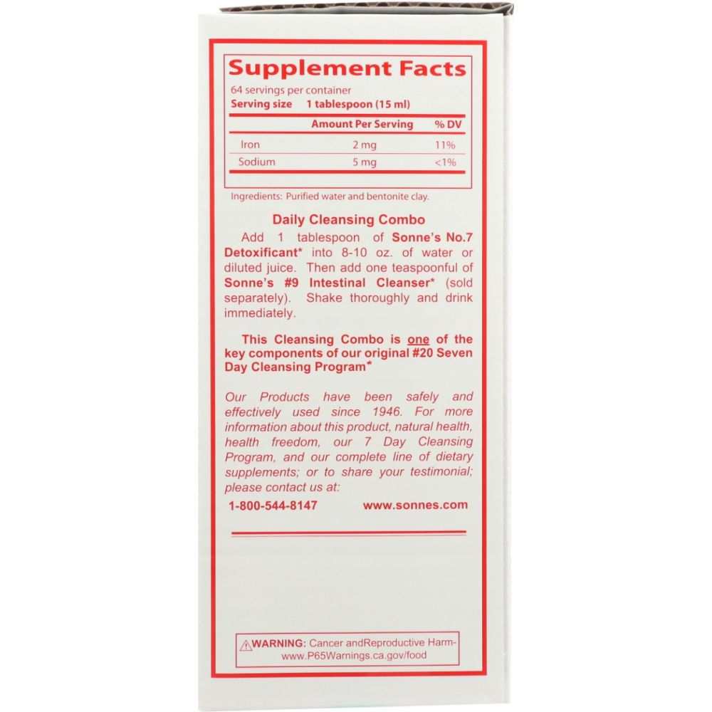 SONNES No 7 Detoxificant – 32oz Cleansing Drink | Psyllium & Bentonite