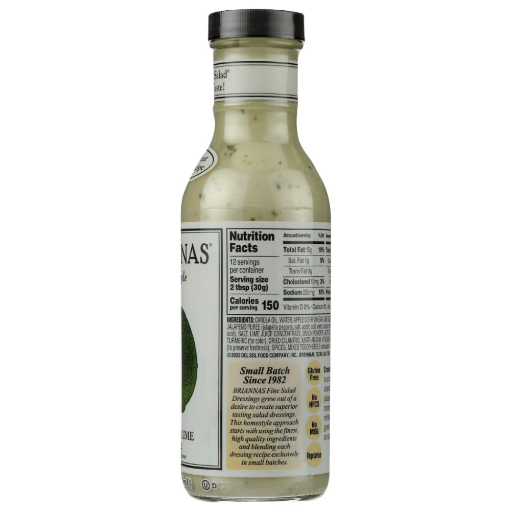 BRIANNAS: Creamy Cilantro Lime Dressing, 12 oz