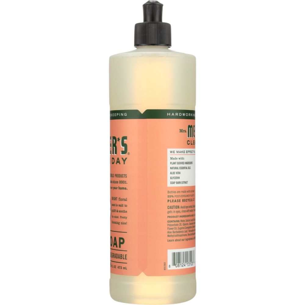 Mrs. Meyer’s Clean Day: Geranium Dish Soap, 16 oz - Grease & Freshness