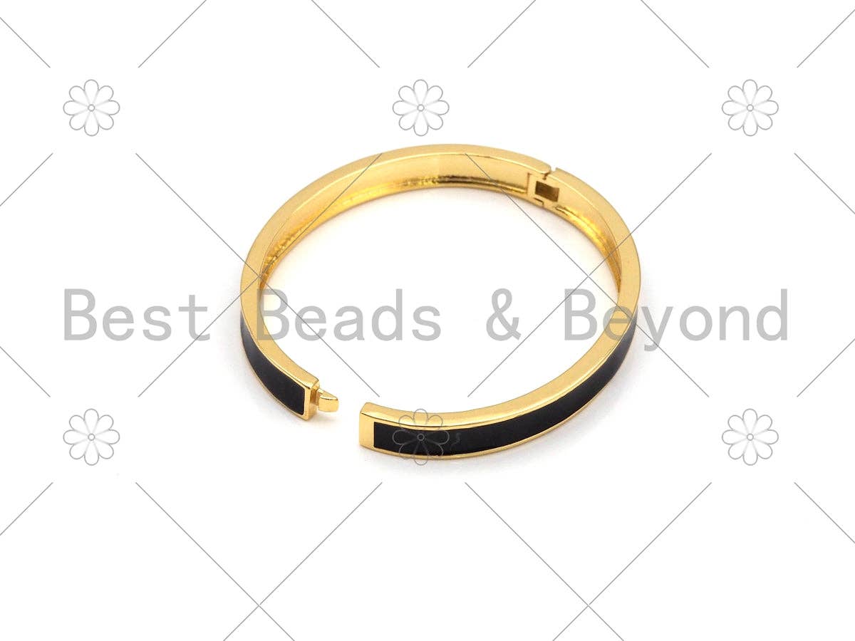 Thick Colorful Enamel Bracelet, Fully Around Enamel Bracelet, stacking bracelet, Stackable Bracelet, 7x66mm,Sku#X268C