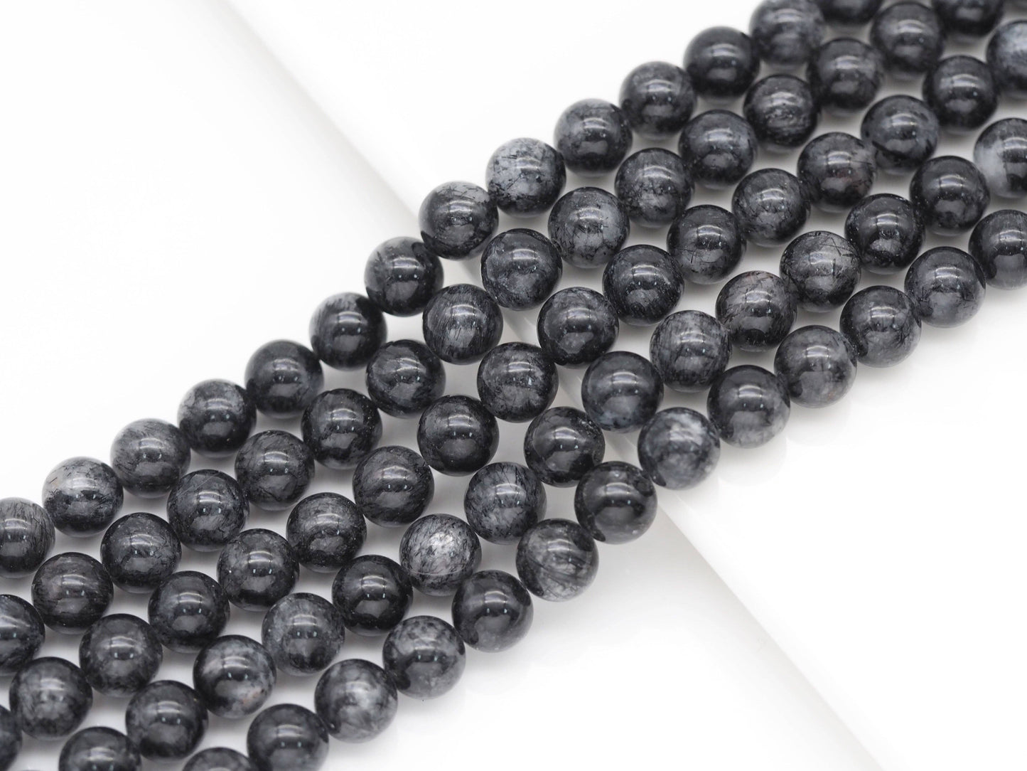 Top Quality Genuine Tourmalated Quartz Round Smooth Beads, Sku#U1371