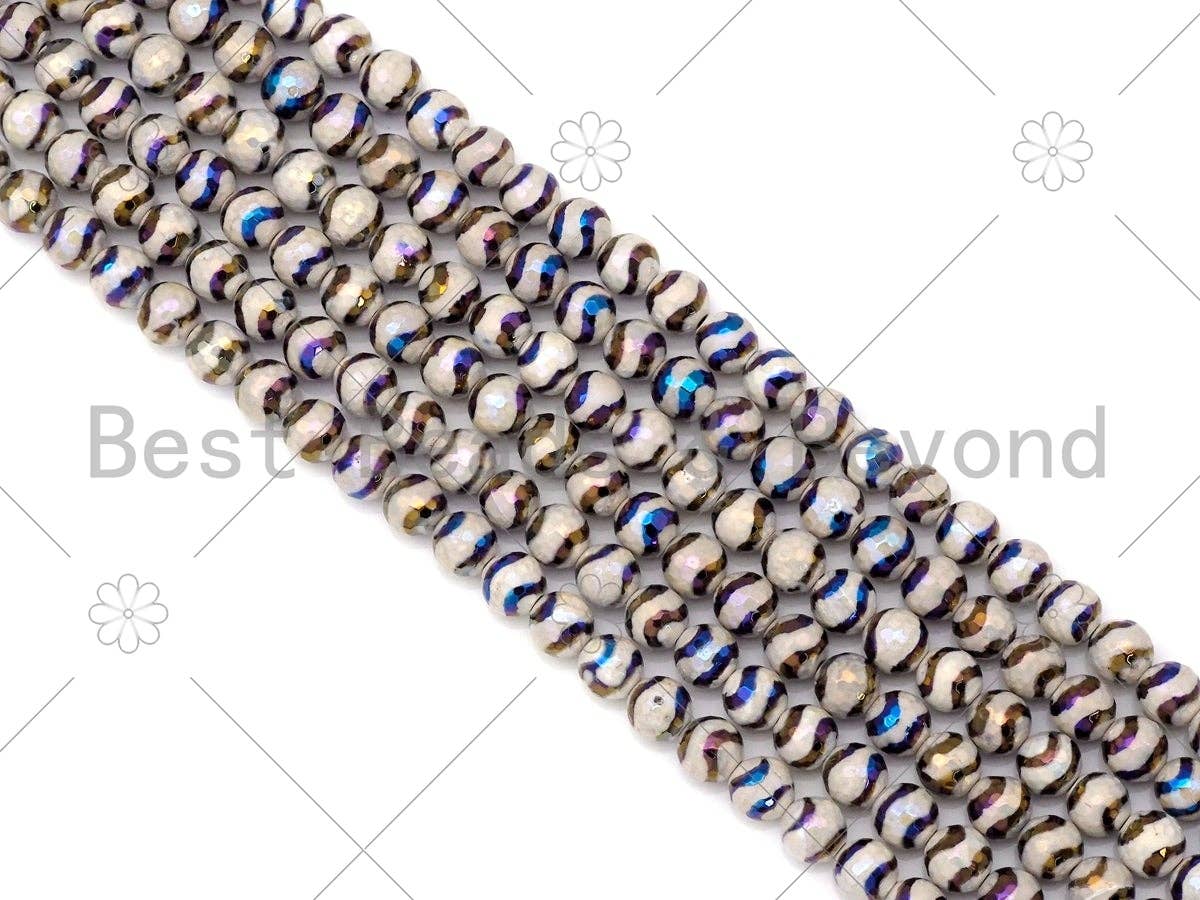 Mystic AB White Tibetan Agate with Double Line, Sku#UA230c