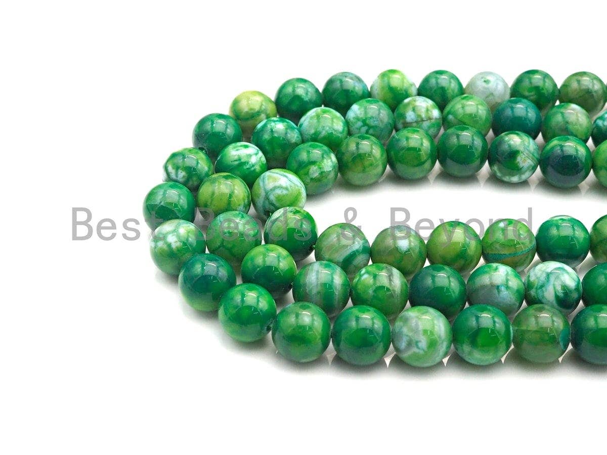 Natural Green Fire Agate Beads, 6mm/8mm/10mm Round smooth
