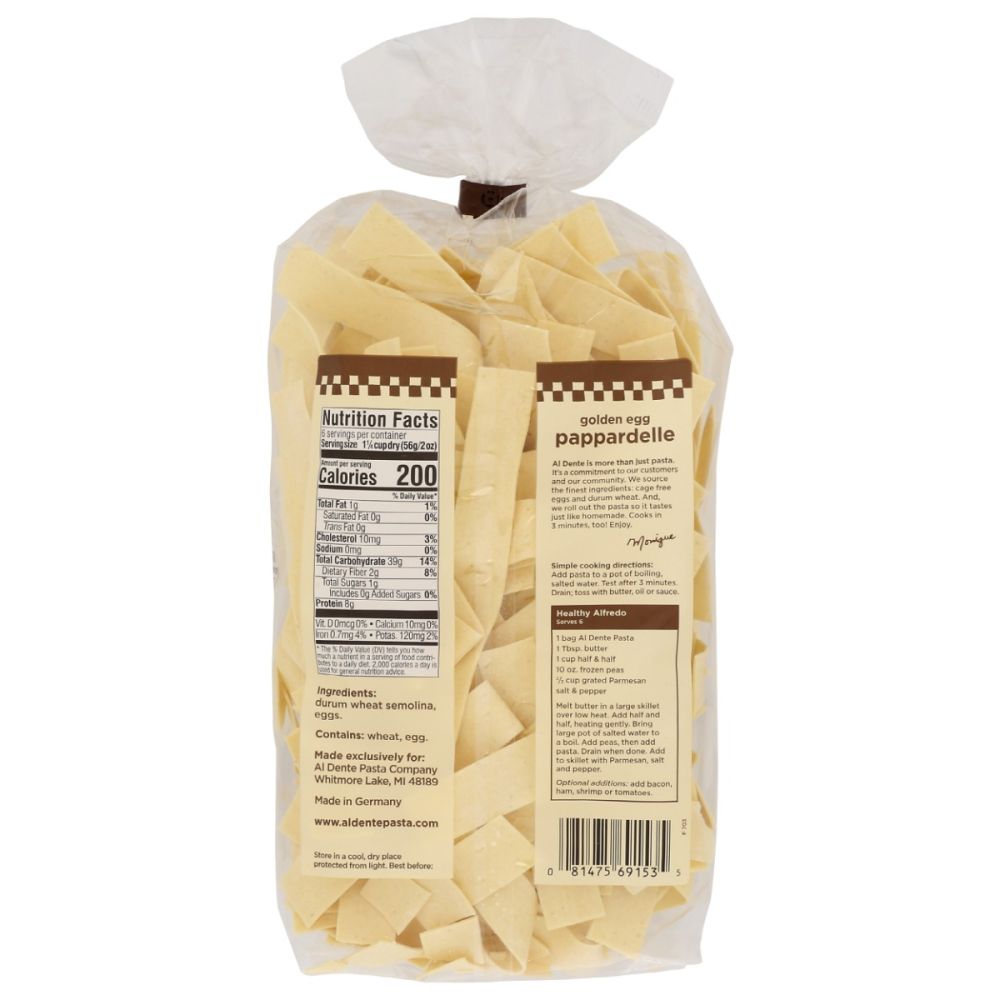 AL DENTE: Golden Egg Pappardelle Pasta, 12 oz