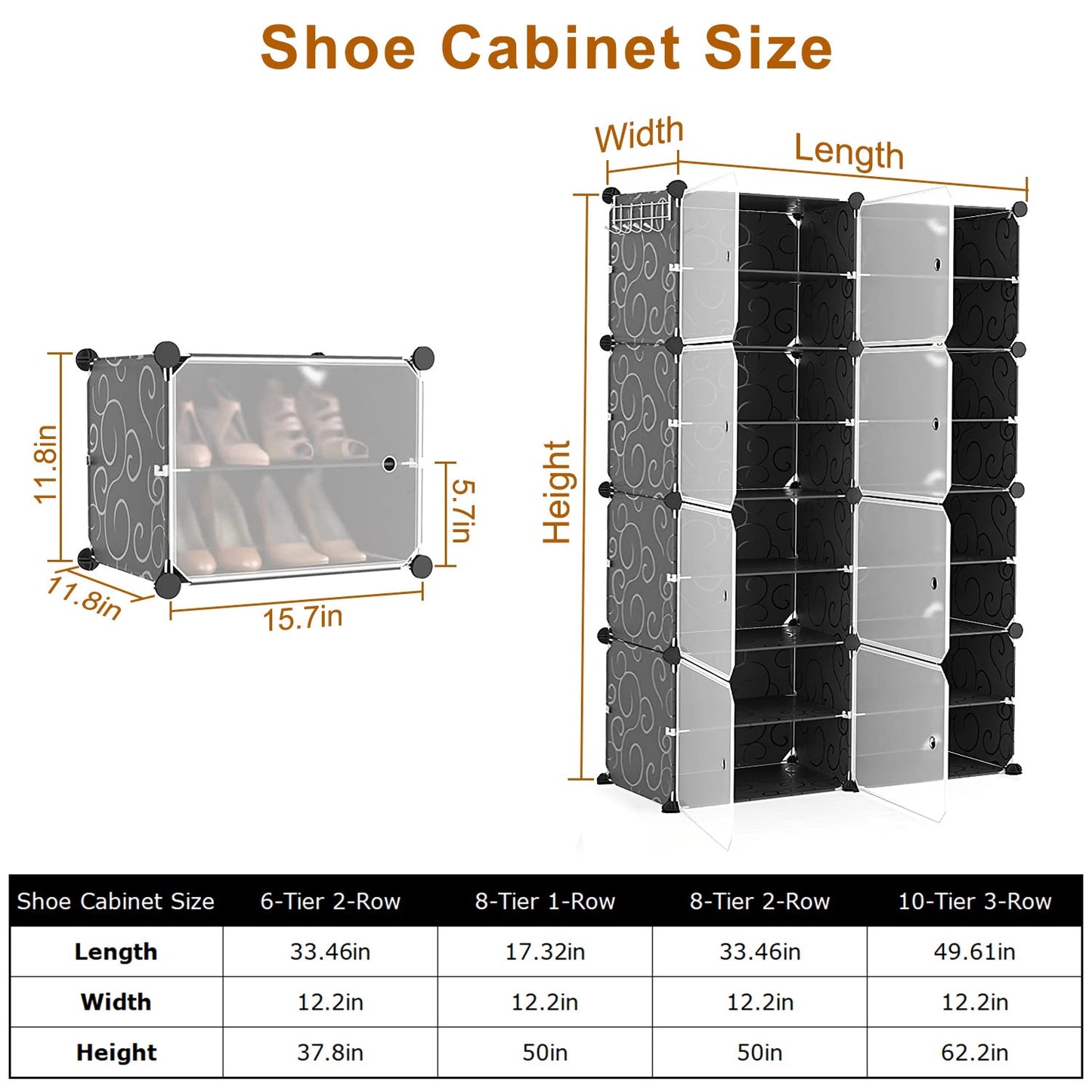 Shoe Rack Organizer: 10-Tier 3-Row Stackable Cabinet