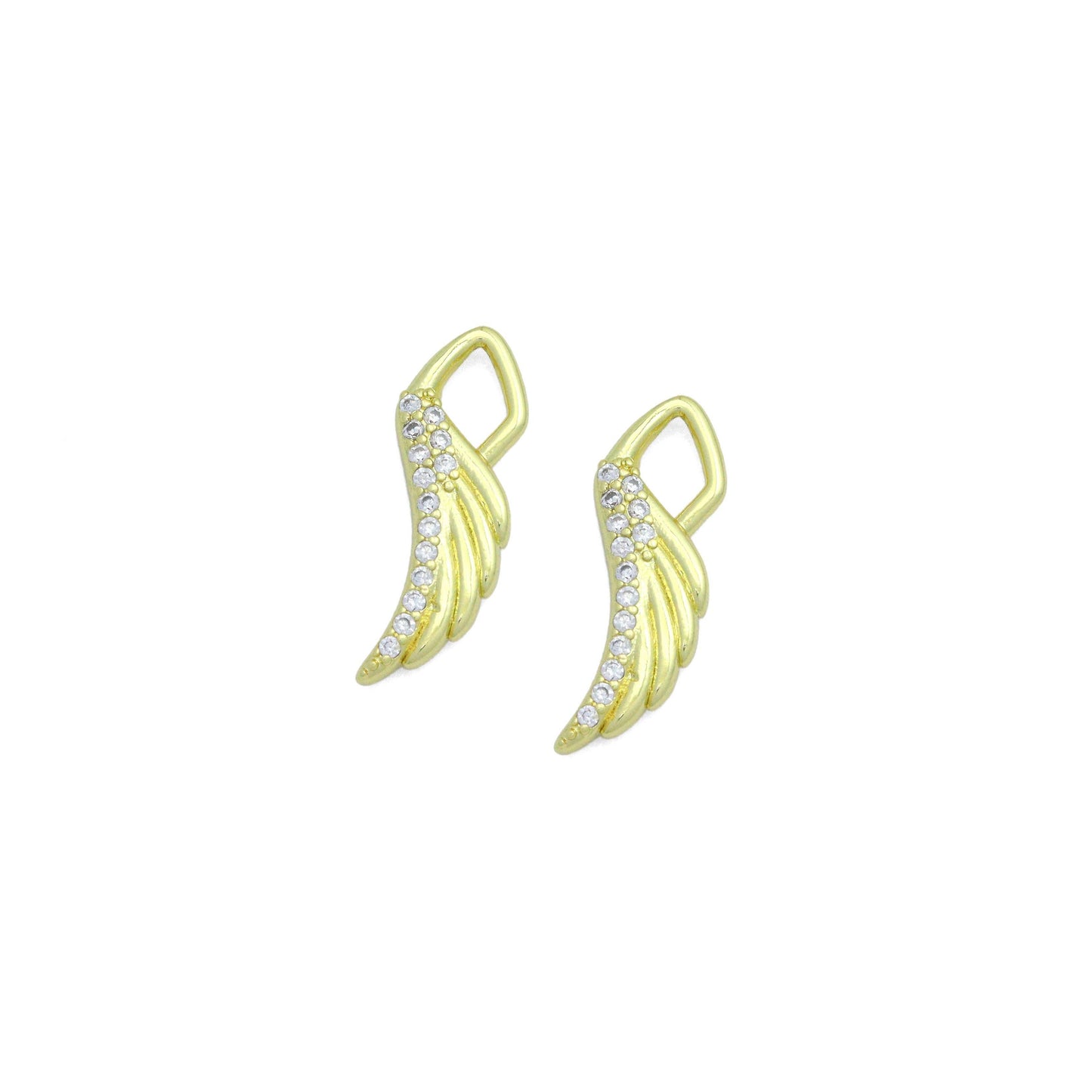 Clear CZ Gold wing Charm Pendant,Sku#LK1185